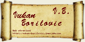 Vukan Borilović vizit kartica